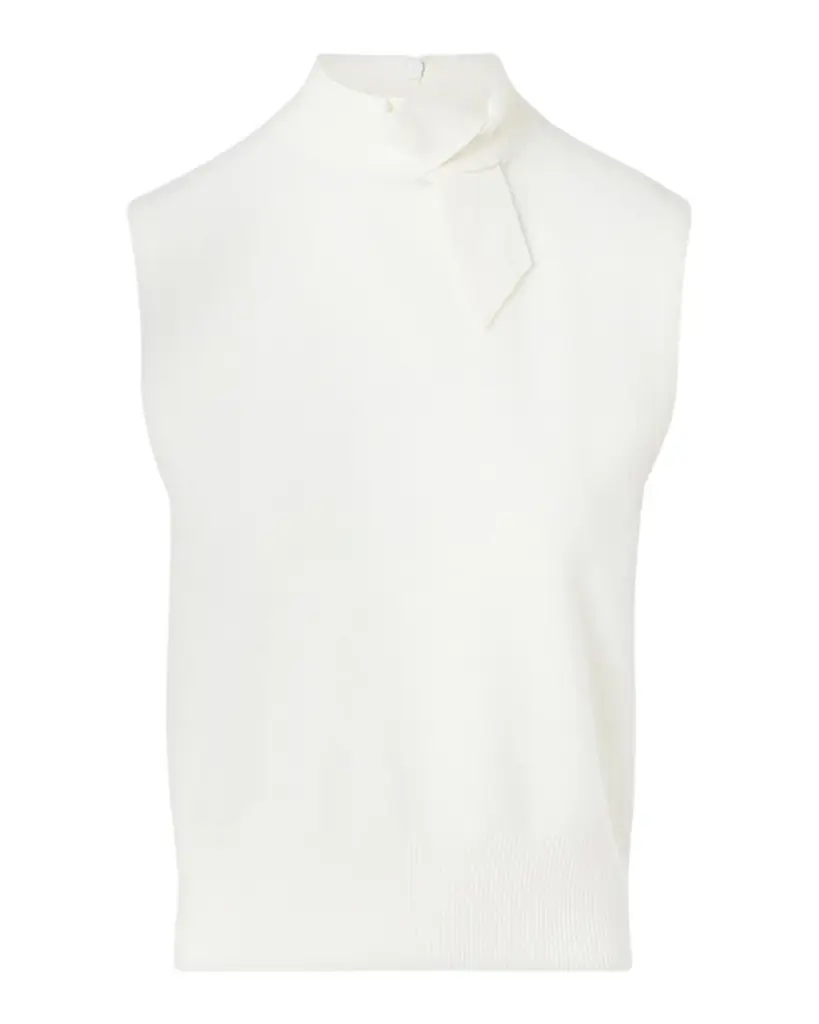 Akris Neck-Tie Cashmere Sleeveless Sweater