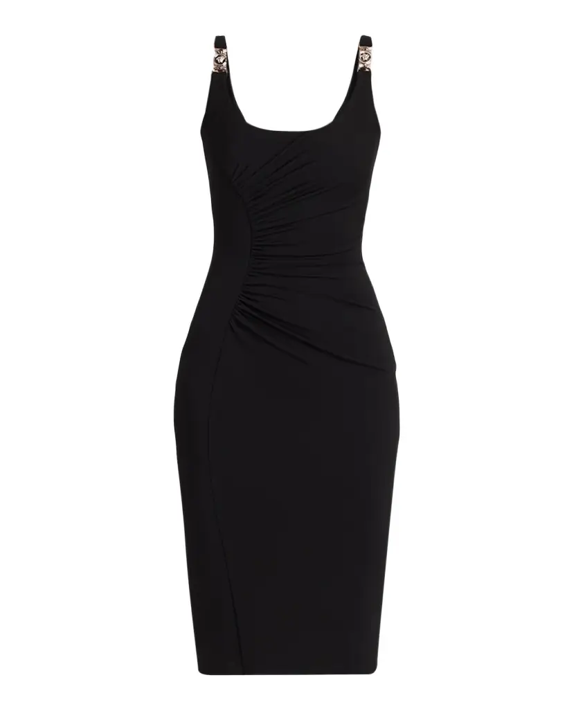 Versace Viscose-Jersey Ruched Midi Dress