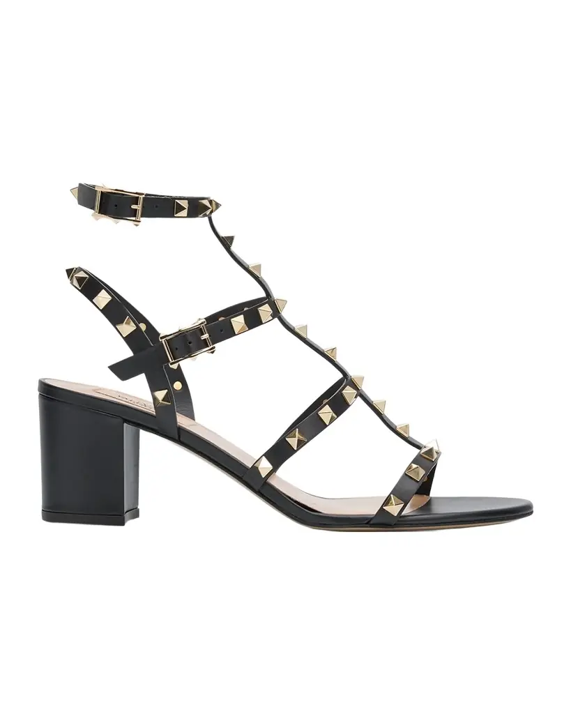 Valentino Garavani 60mm Rockstud Leather City Sandals