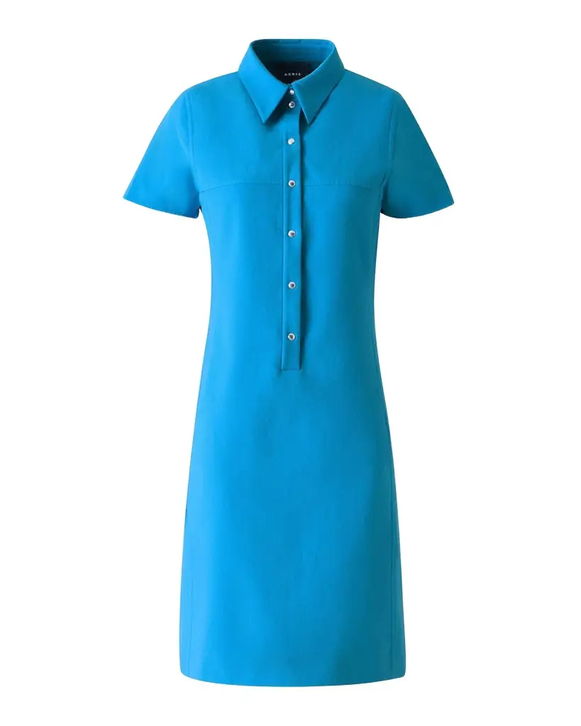 Akris Short-Sleeve Cotton-Silk Polo Dress