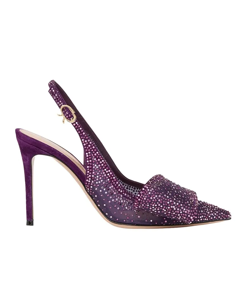 Gianvito Rossi Crystal Organza Slingback Pumps