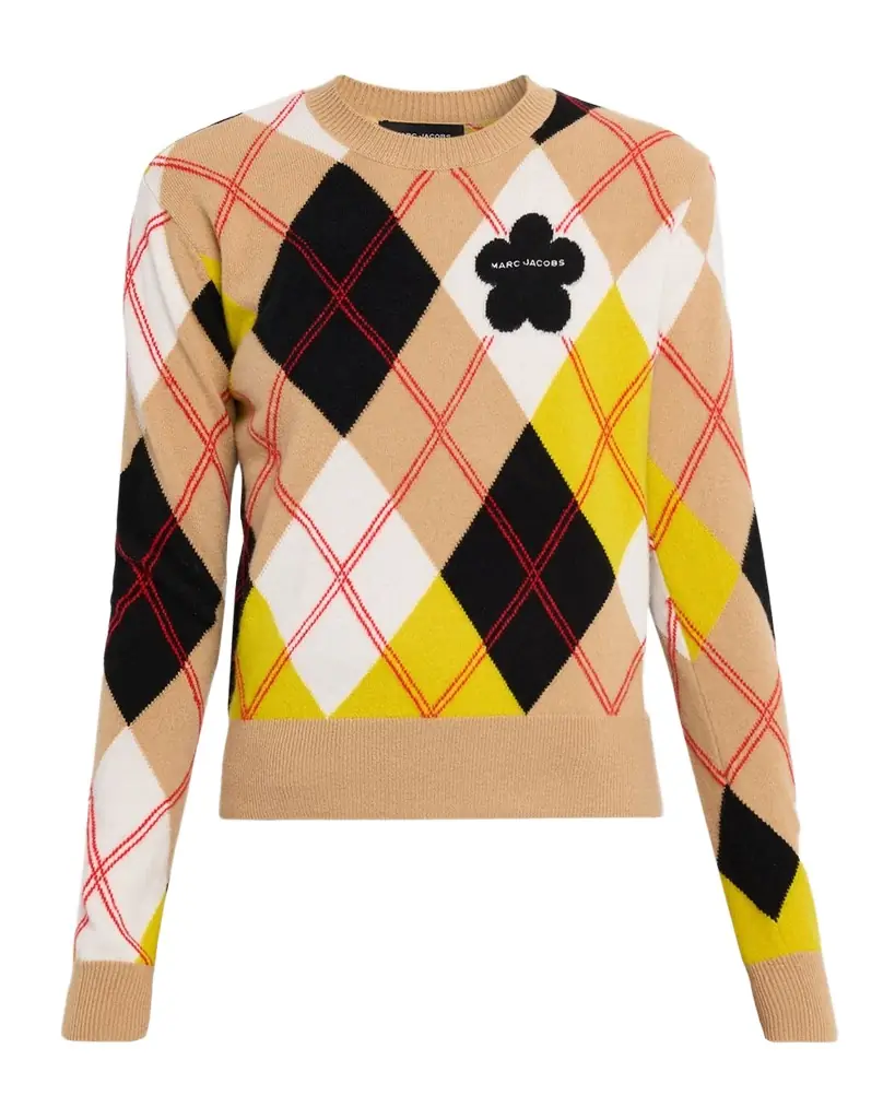 Marc Jacobs Preppy Daisy Argyle Crewneck Sweater