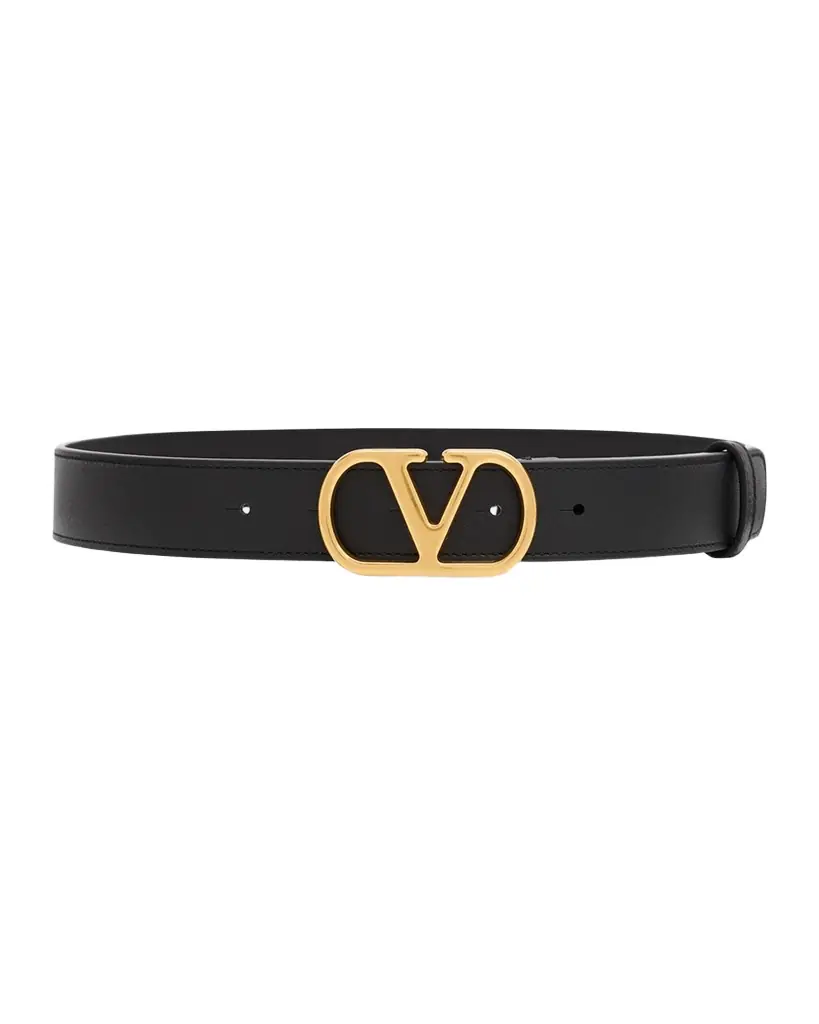 Valentino Garavani VLogo Signature Leather Belt, 30mm
