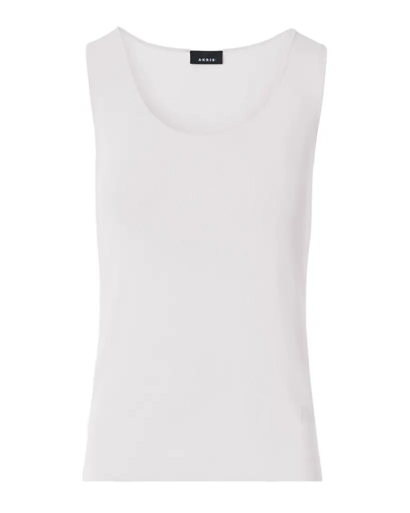 Akris Scoop-Neck Viscose Rib Knit Tank Top