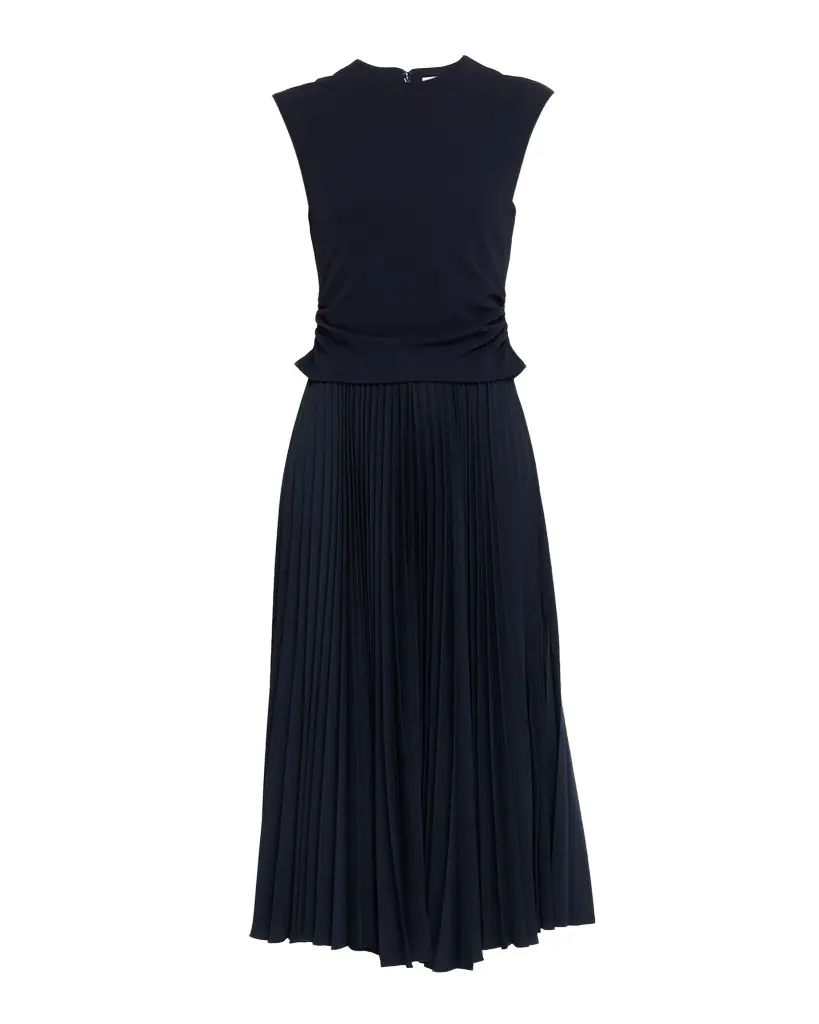 Tanya Taylor Carly Sleeveless Pleated Midi Dress