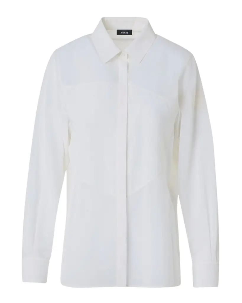 Akris Geometric Paneled Cotton Button-Down Shirt
