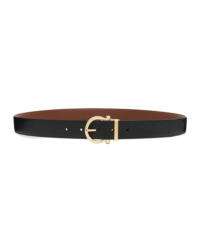 Ferragamo Men 's Reversible Leather Gancini-Buckle Belt