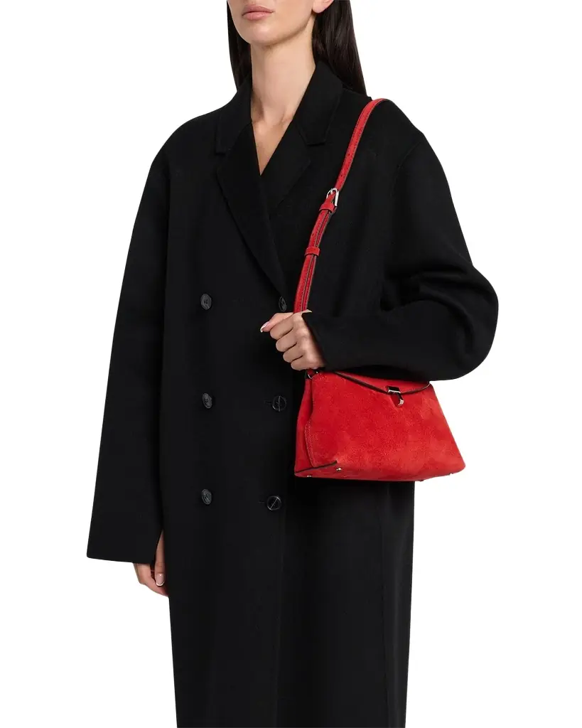 Toteme T Lock Suede Clutch Bag