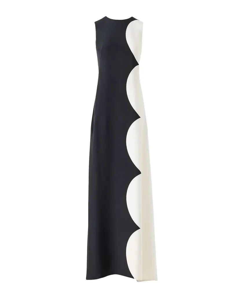 Akris Sleeveless Cloud-Print Silk Crepe Maxi Dress