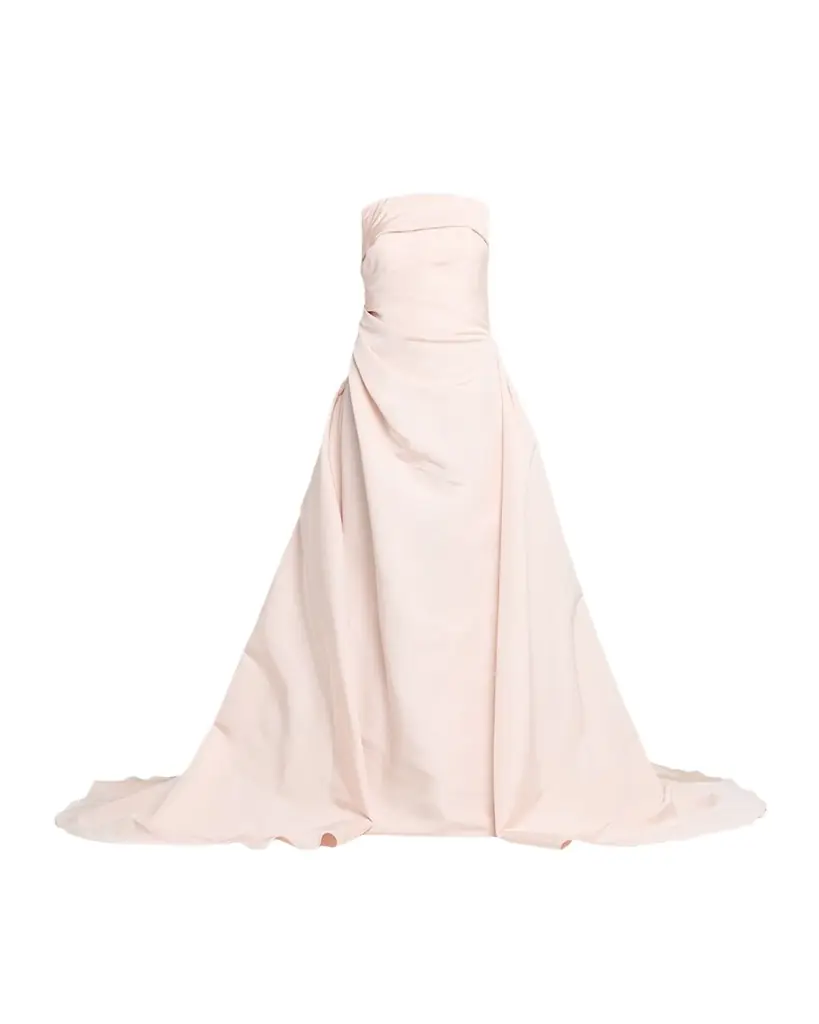 Pamella Roland Draped Silk Faille Gown