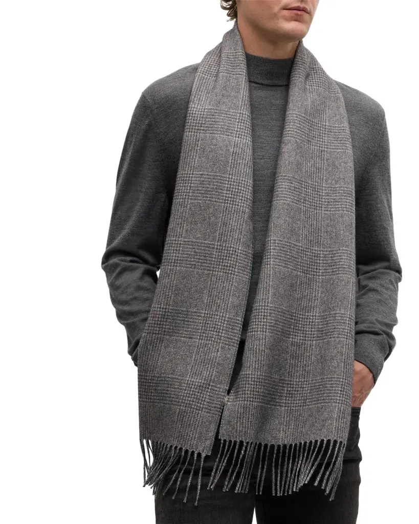 PIACENZA 1733 Men 's Dallas Silk-Cashmere Glen Check Scarf