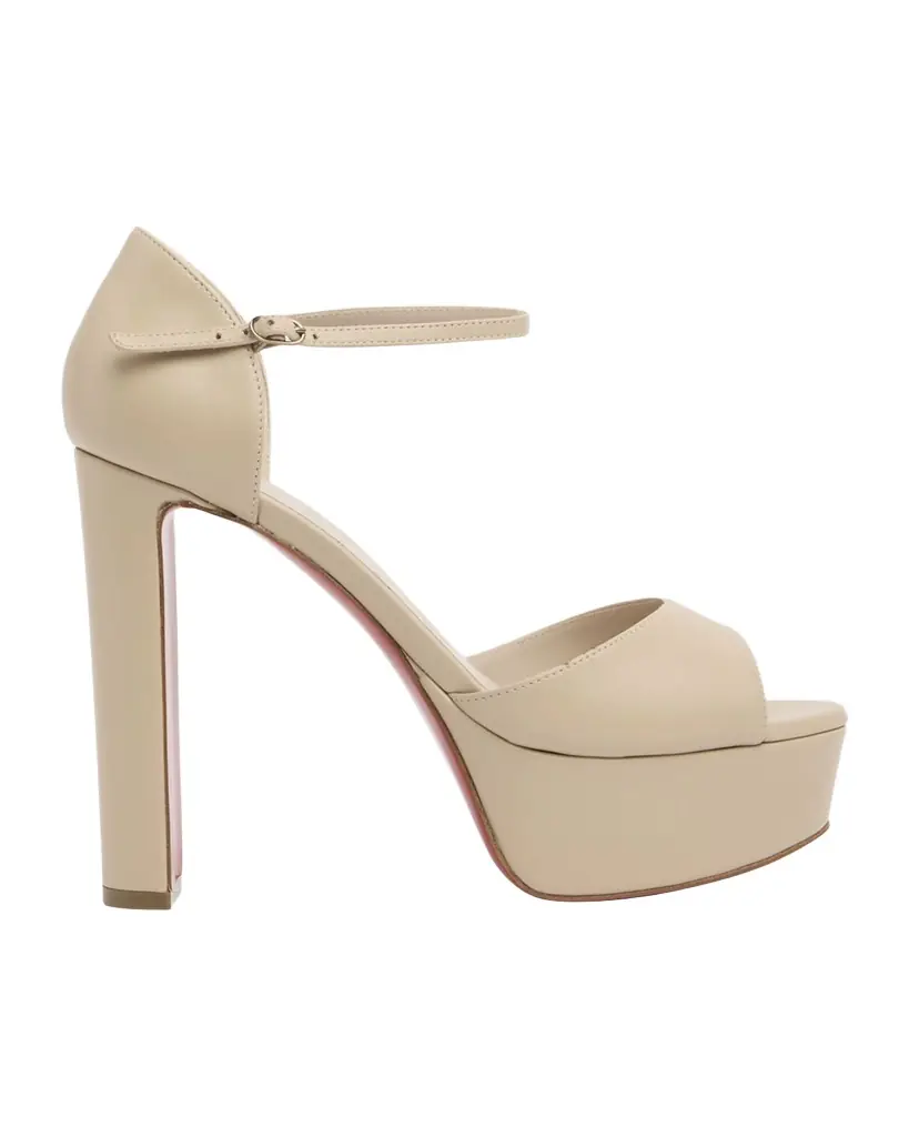 Christian Louboutin 130mm Sandaloo Leather Platform Sandals