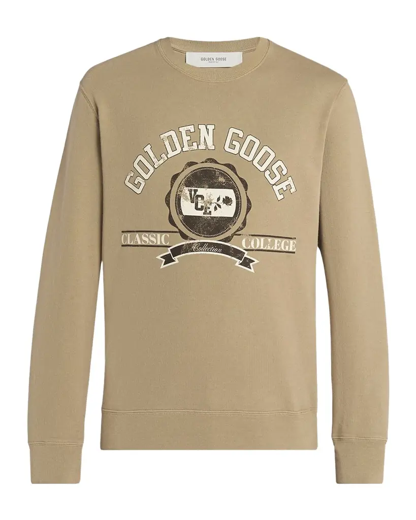 Golden Goose Men 's Journey Classic College Cotton Crewneck weater