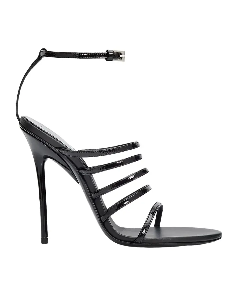 ALAIA 110mm Strappy Patent Leather Sandals