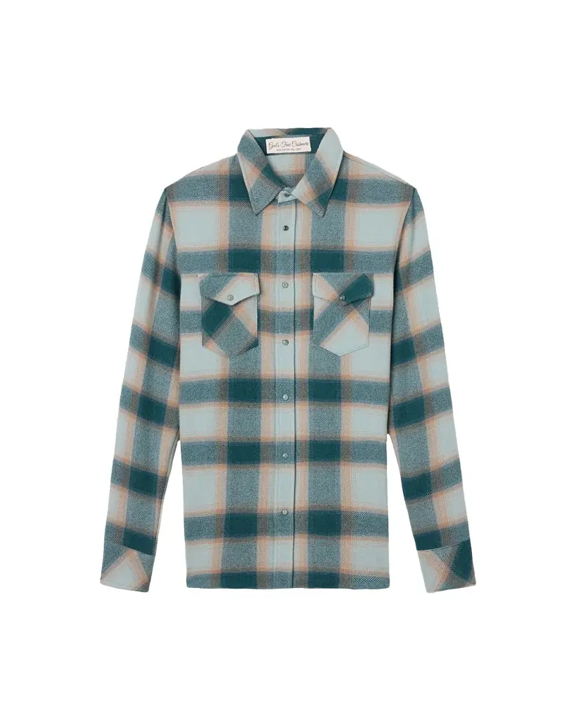 God 's True Cashmere Cashmere Plaid Two-Pocket Button-Down Shirt