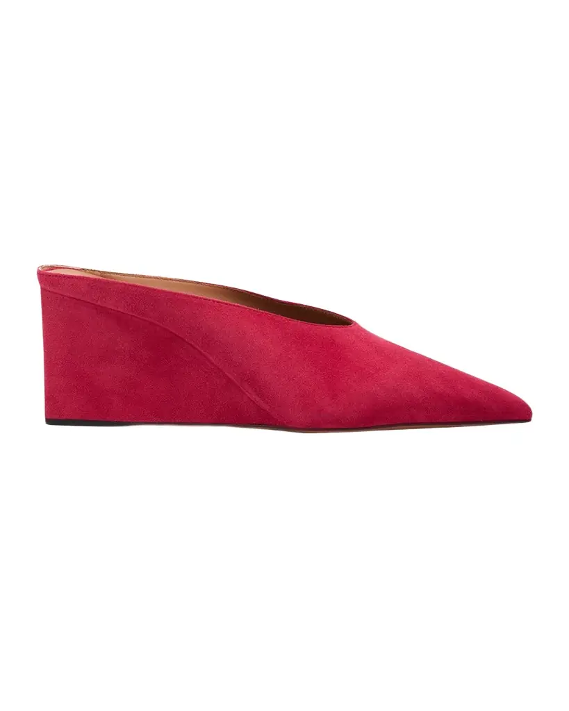 ALAIA 75mm Suede Wedge Mules