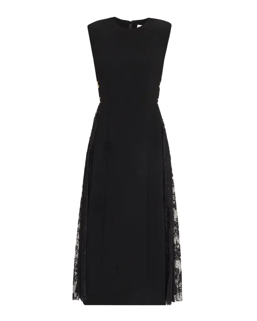 REBECCA VALLANCE Milena Sleeveless Lace-Inset Midi Dress