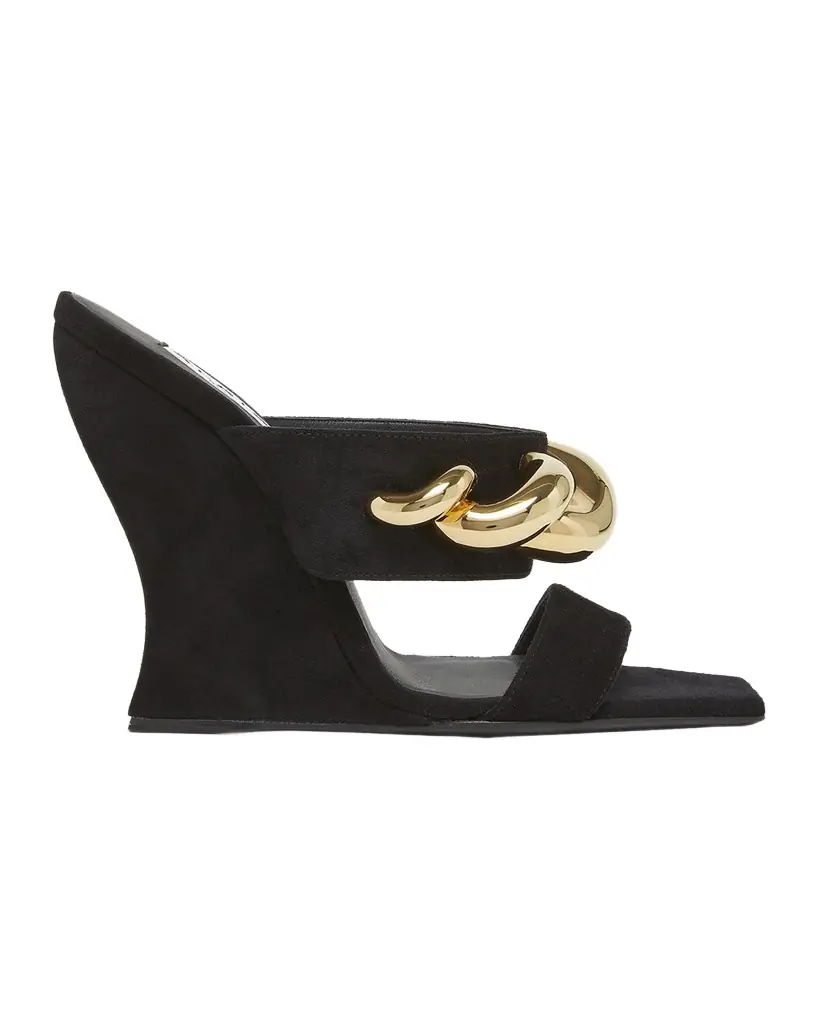 ALAIA 110mm Jewel Suede Wedge Mules - Women's Shoes