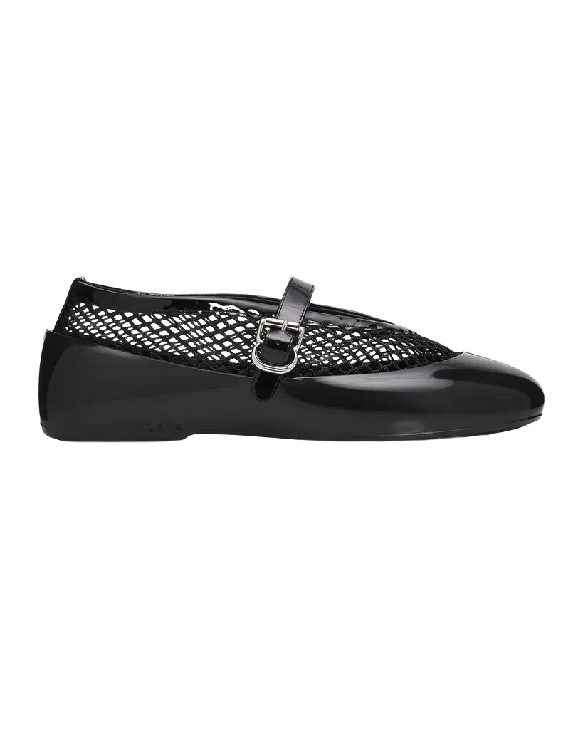 ALAIA Mesh Mary Jane Ballerina Flats