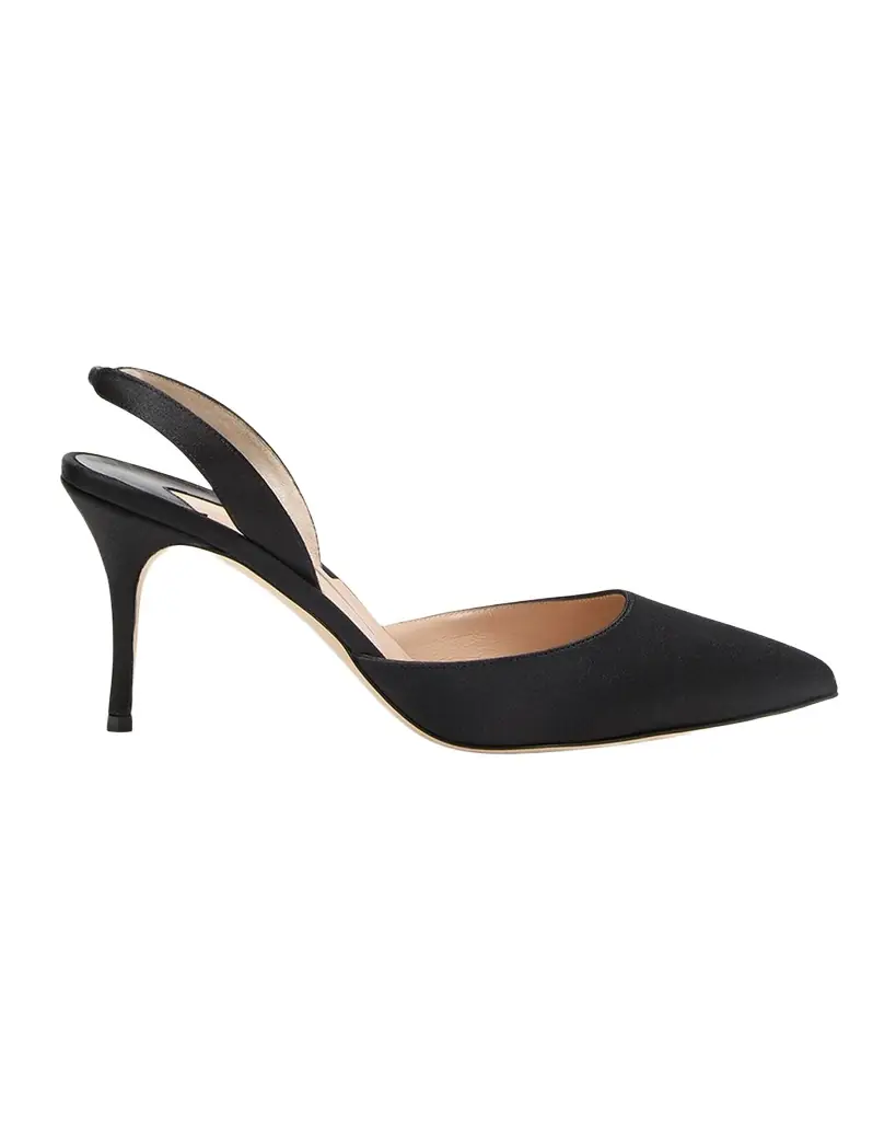 Manolo Blahnik 70mm Carolyne Satin Slingback Pumps - Women's Shoes