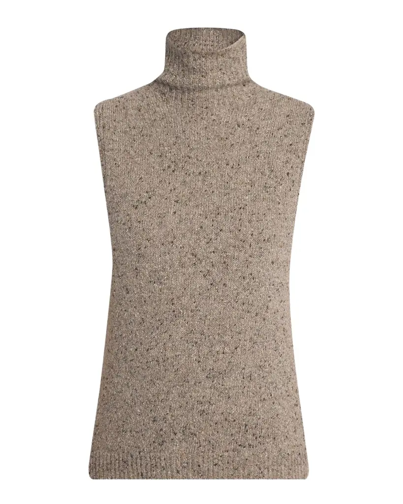 THE ROW Merilas Turtleneck Cashmere Sleeveless Sweater