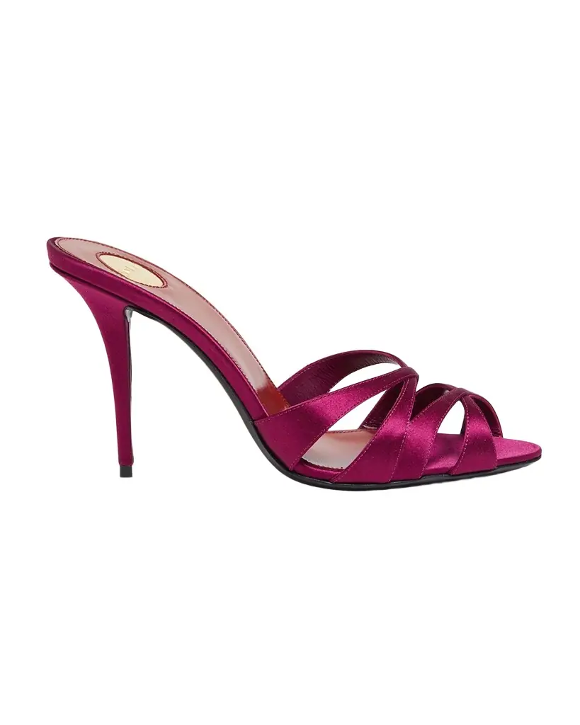 Saint Laurent 95mm Chandelle Satin Mules