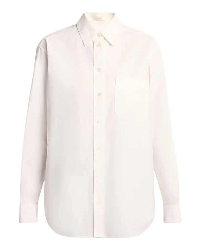 THE ROW Gavina Cotton Poplin Button-Down Shirt