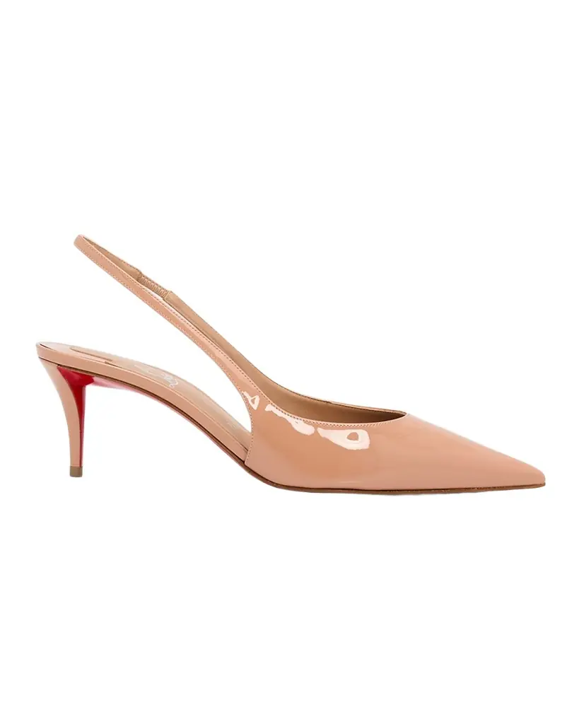 Christian Louboutin 60mm Miss Z Patent Leather Slingback Pumps
