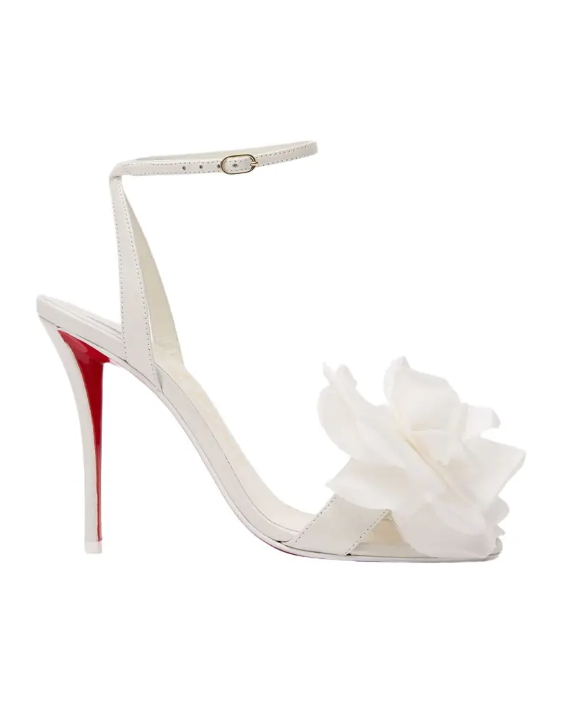 Christian Louboutin 100mm Miss Z Flora Leather Sandals
