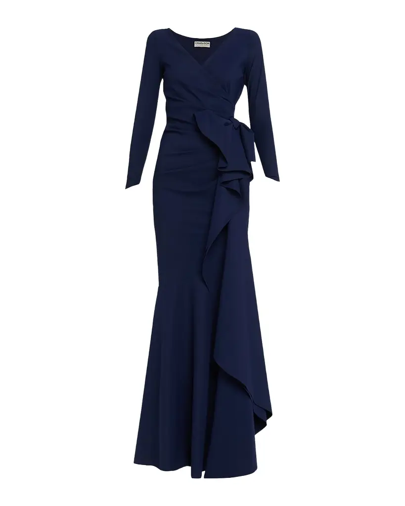 Chiara Boni La Petite Robe Maco Bow-Draped Jersey Gown