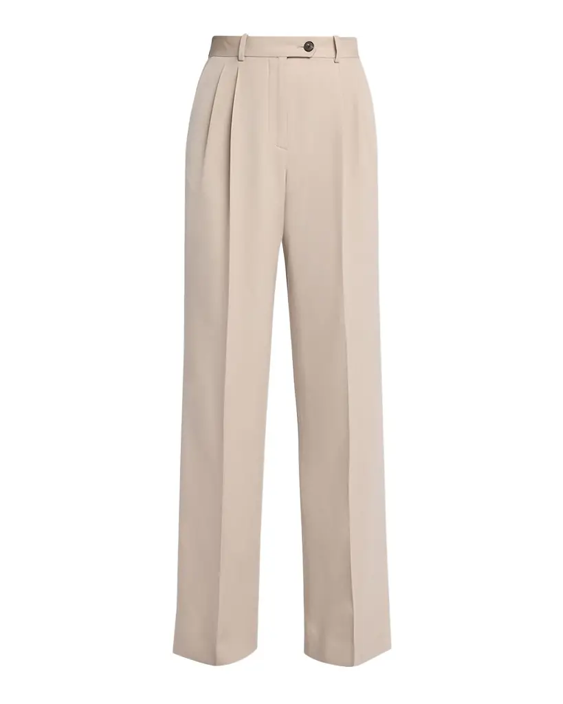 THE ROW Virgil Double-Pleated Straight-Leg Pants