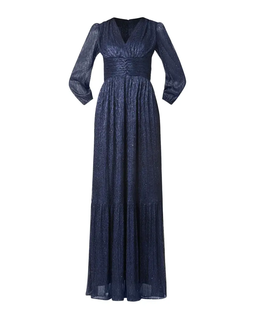 Shoshanna Venus Shimmer Empire Maxi Dress