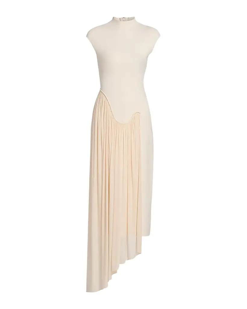 Et Ochs Francis Draped Compact Knit Midi Dress