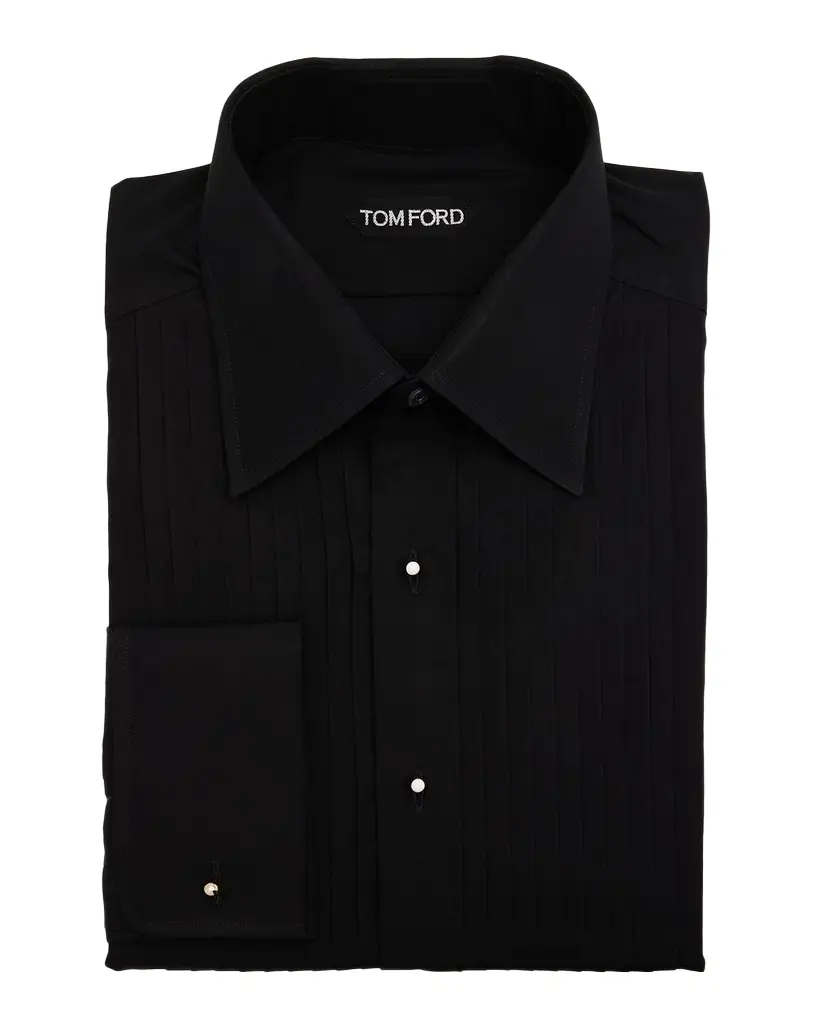 TOM FORD Men 's Cotton Plisse Dress Shirt