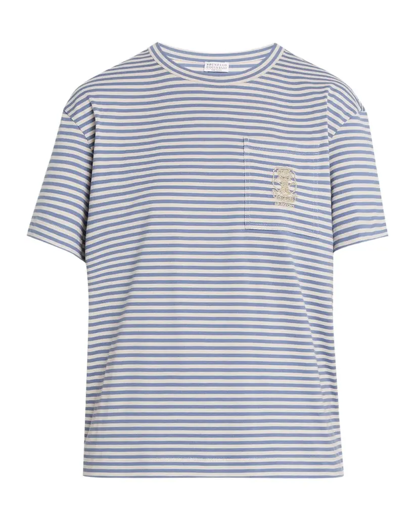 Brunello Cucinelli Striped Cotton Jersey Short-Sleeve T-Shirt