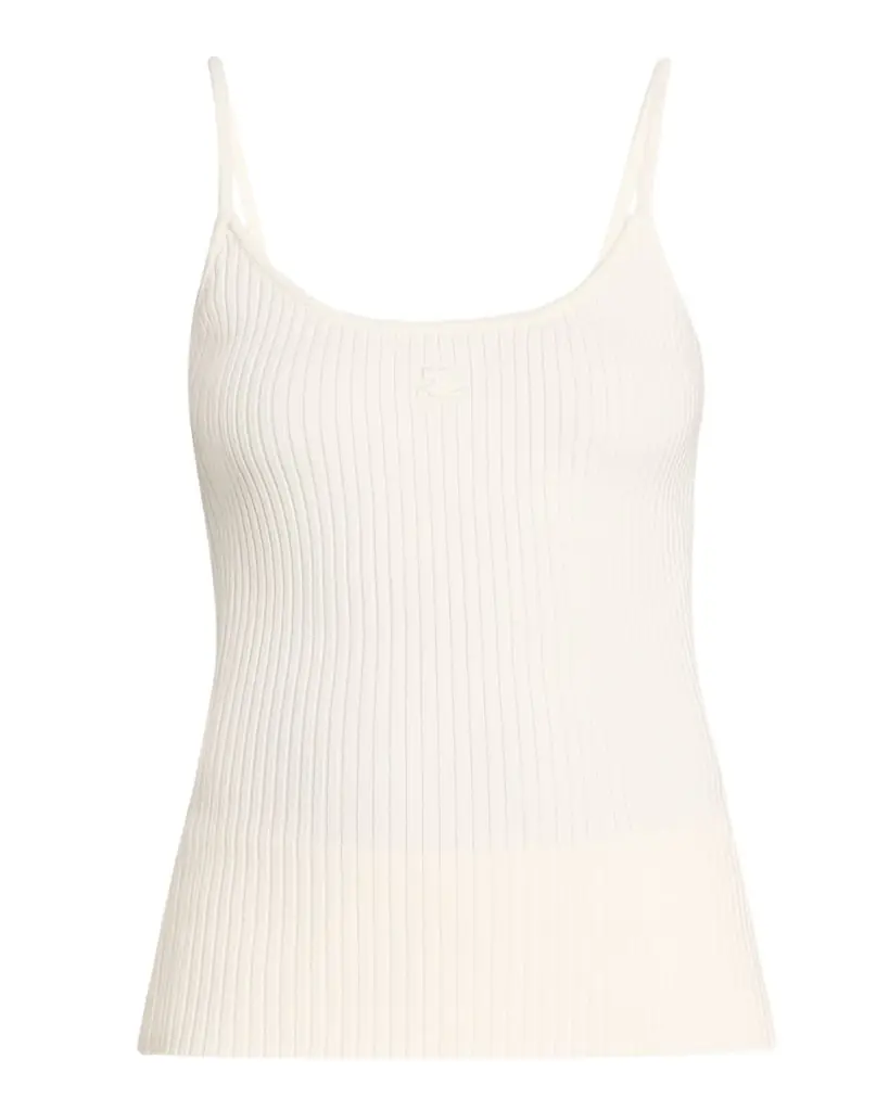 Courreges Logo Ribbed Knit Tank Top