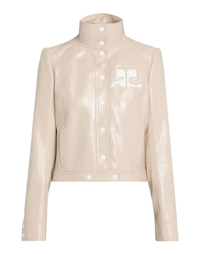Courreges Textured Vinyl Crop Jacket