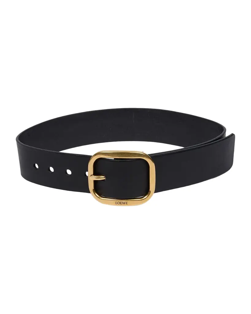 Loewe Curved Buckle Leather Belt