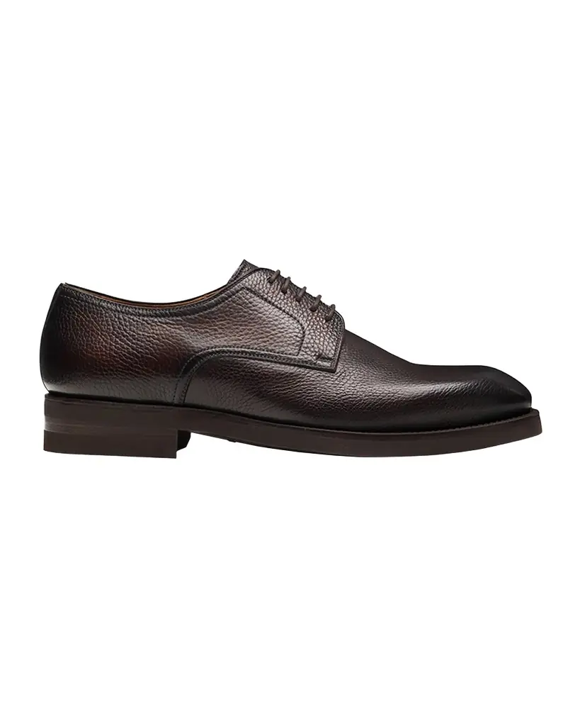 Magnanni Men 's Melich III Grained Leather Rubber-Sole Derby Shoes