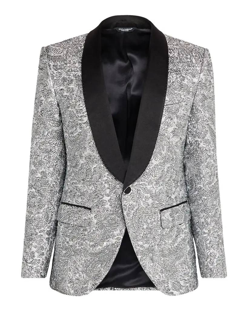 Dolce & Gabbana Men 's Floral Lamé Single-Breasted Jacket