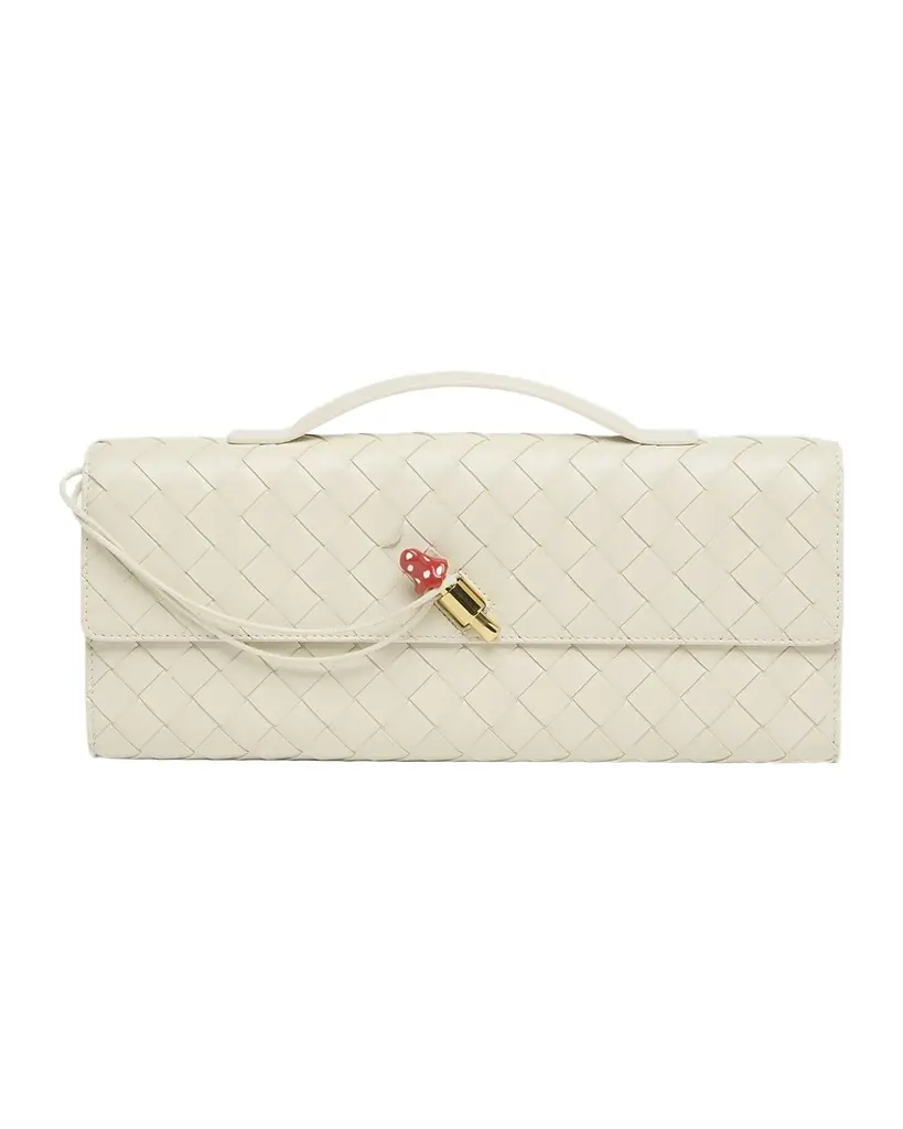 Bottega Veneta Andiamo Leather Clutch Bag