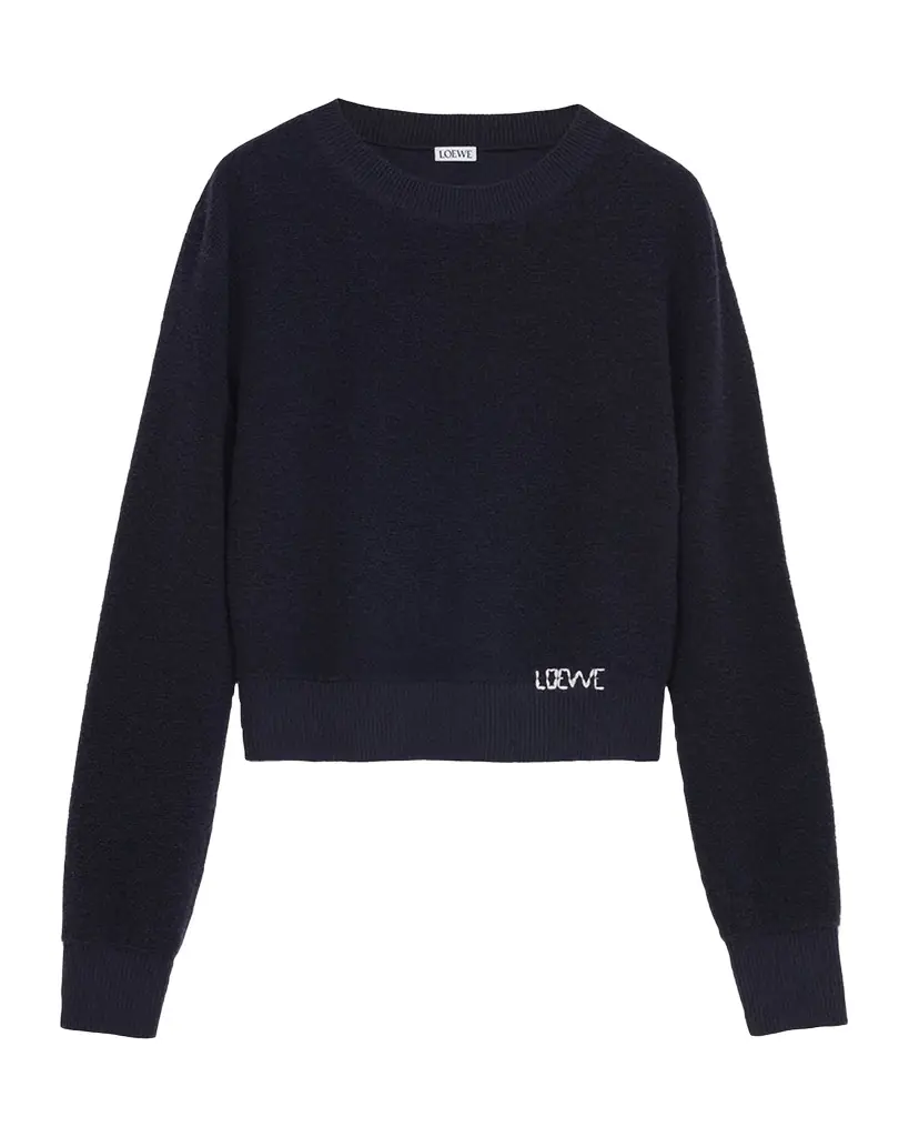 Loewe Logo Embroidered Wool Crewneck Sweater