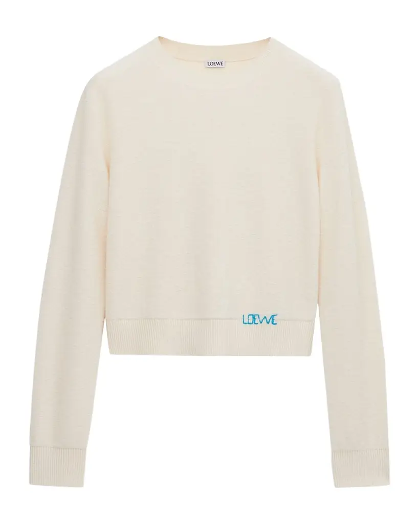 Loewe Logo Embroidered Wool Crewneck Sweater