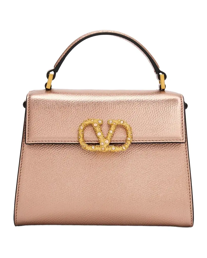 Valentino Garavani VSLING Mini Laminated Leather Top-Handle Bag