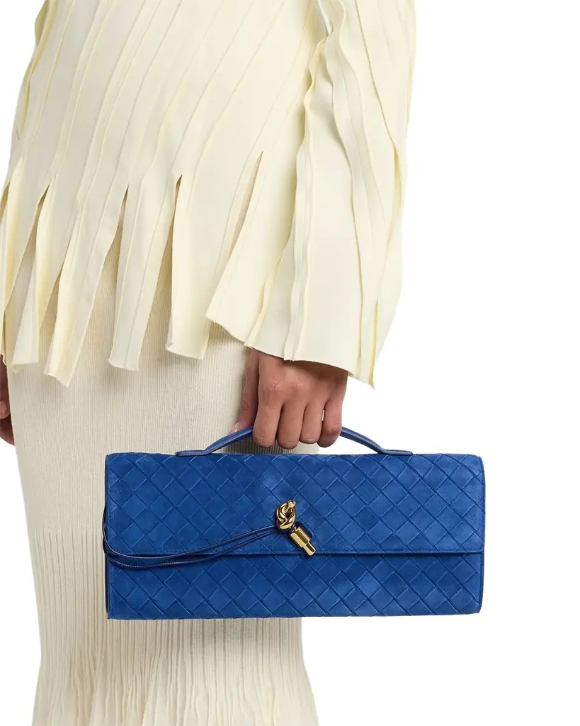 Bottega Veneta Andiamo Leather Clutch Bag