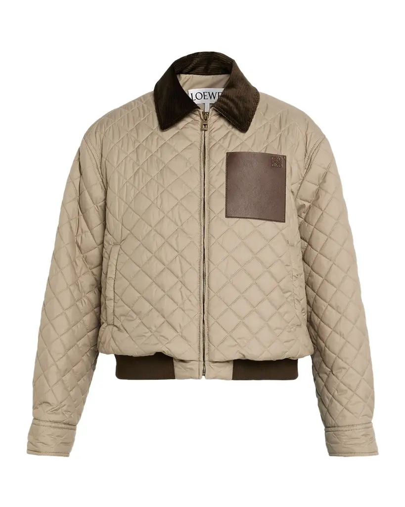 Loewe Corduroy-Collar Quilted Barn Jacket