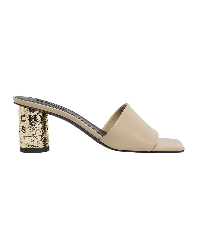 Givenchy 65mm Logo Heel Leather Mule Sandals