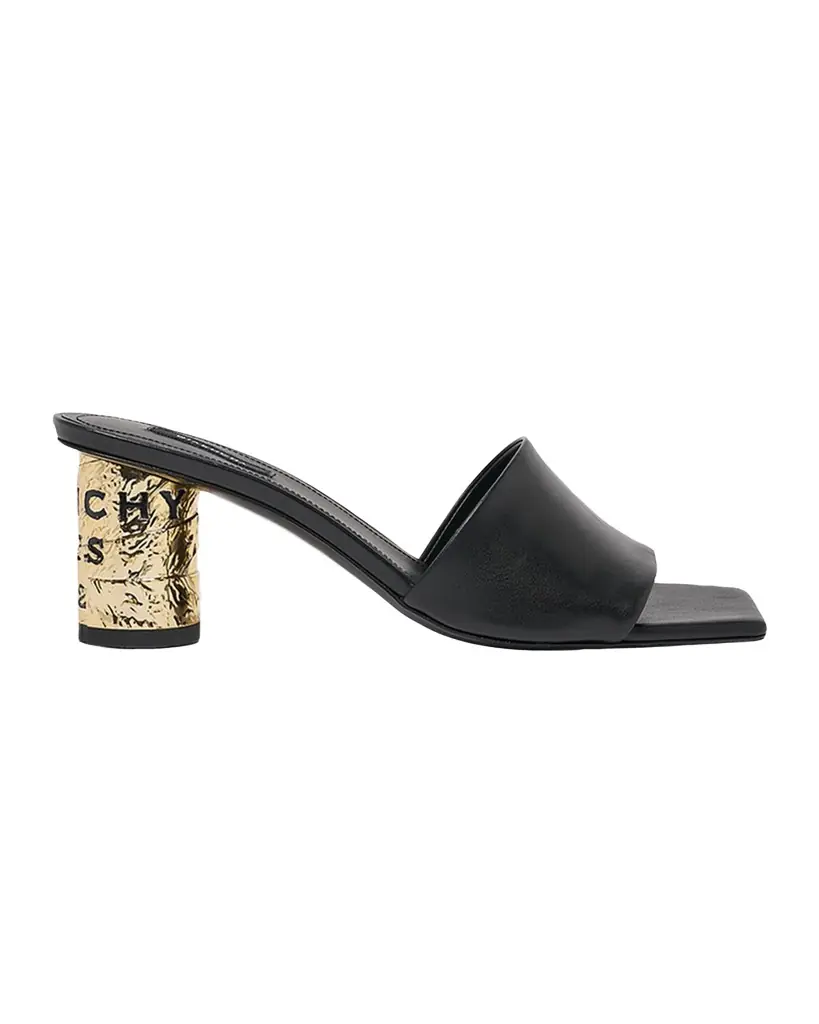 Givenchy 65mm Logo Heel Leather Mule Sandals