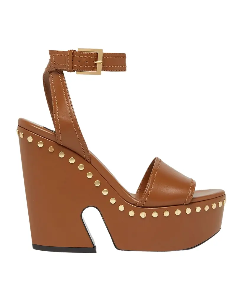 Givenchy 95mm Platform Leather Clog Sandals