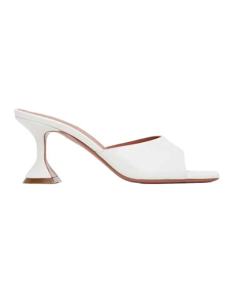 Amina Muaddi Lupita Leather Pedestal Mule Sandals